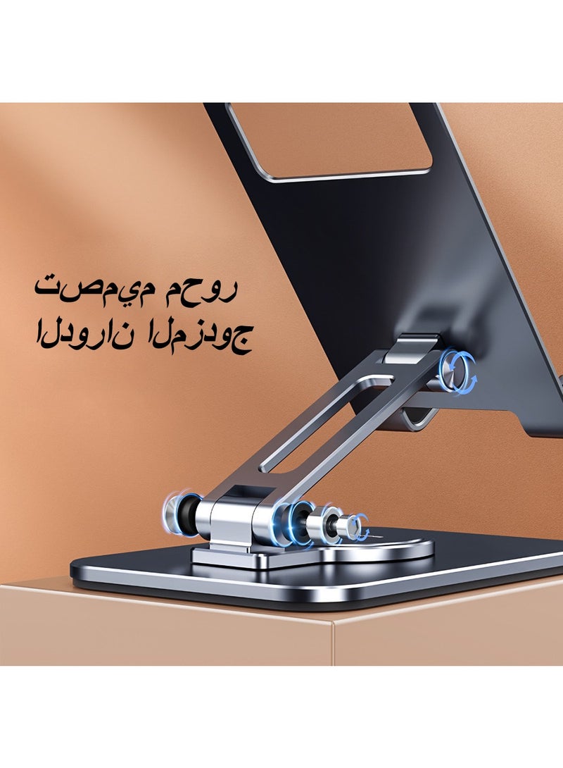 HouDeOS Phone Holder Metal Phone Stand for Desk Height Adjustable iPhone Stand Foldable iPhone holder for All 4-7.2'' Phones iPhone 14/14 Plus/14 Pro/14 Pro Max/iPhone SE 3/iPhone 13 Pro Max/13mini Grey - Image 3