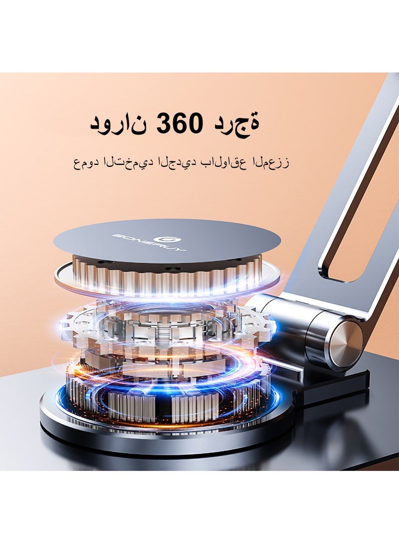 HouDeOS Phone Holder Metal Phone Stand for Desk Height Adjustable iPhone Stand Foldable iPhone holder for All 4-7.2'' Phones iPhone 14/14 Plus/14 Pro/14 Pro Max/iPhone SE 3/iPhone 13 Pro Max/13mini Grey - Image 4