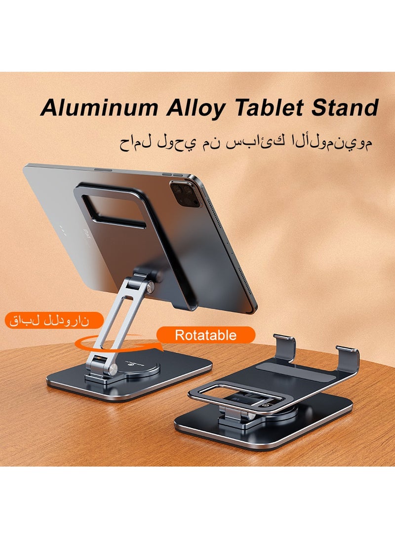 HouDeOS Phone Holder Metal Phone Stand for Desk Height Adjustable iPhone Stand Foldable iPhone holder for All 4-7.2'' Phones iPhone 14/14 Plus/14 Pro/14 Pro Max/iPhone SE 3/iPhone 13 Pro Max/13mini Grey - Image 5
