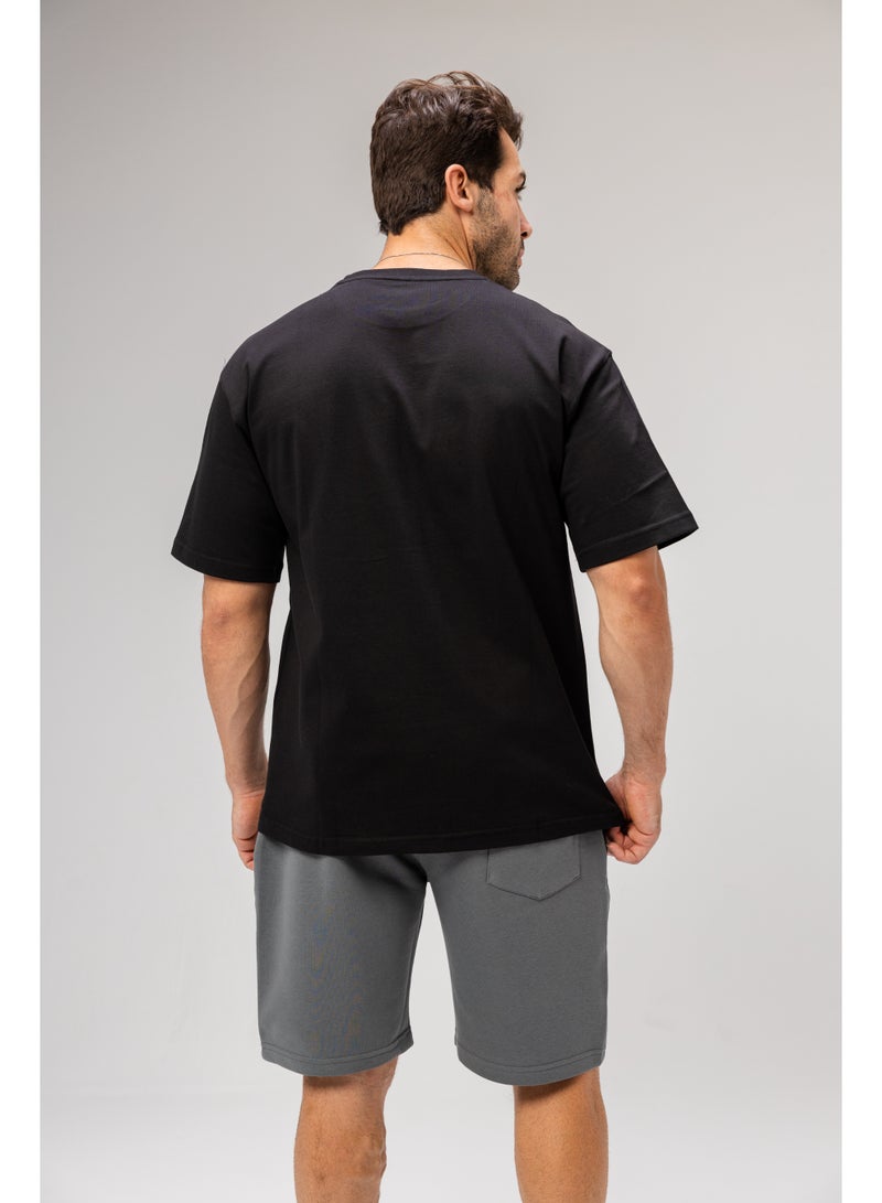Future Men Basic Half Sleeves T-Shirt Casual Style With Simple Design For Men Black Size XXL  - Image 2