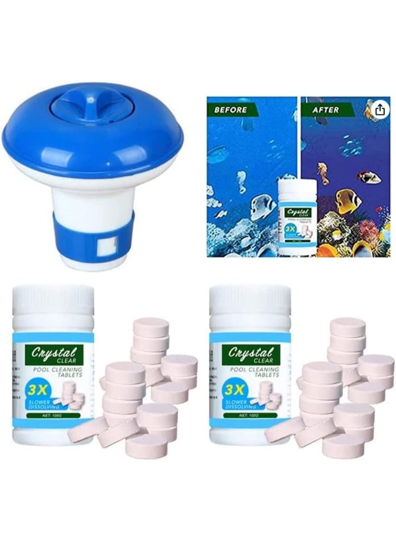 يوڠام عوامة تنظيف حمام السباحة مع أقراص تطهير بوزن 200 جرام – مجموعة موزع كلور لحمام السباحة - Image 1