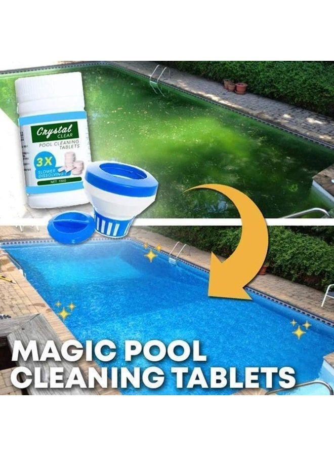 يوڠام عوامة تنظيف حمام السباحة مع أقراص تطهير بوزن 200 جرام – مجموعة موزع كلور لحمام السباحة - Image 3