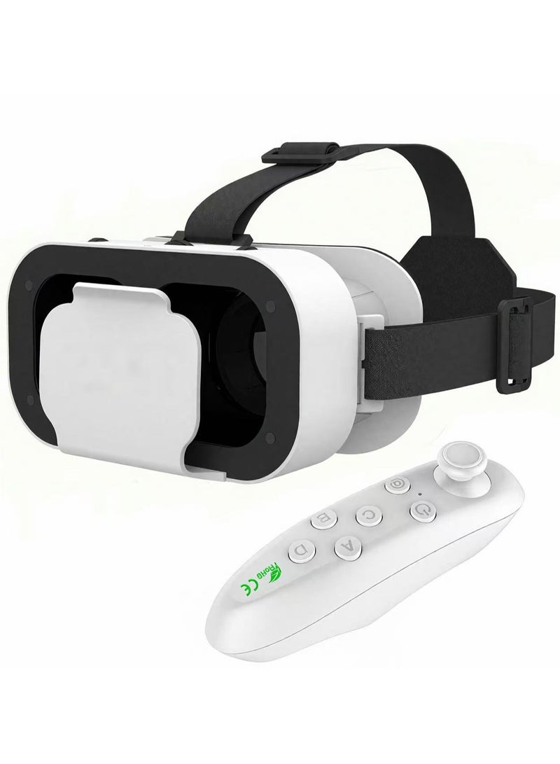 3D Virtual Reality Headset with Bluetooth Remote Control, Fully Compatible with 4.7-6.5 Inch iPhone and Android Smartphones, Ideal for Immersive Gaming and Movies, Perfect Gift for Kids and Adults - Image 1