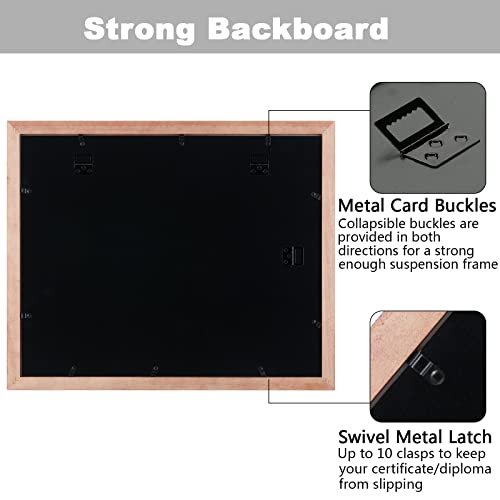 DOAI ART Diploma Frame 14 x 17 with Mat Solid Wood Display Document/Certificate 16x20 without Mat and Picture 17x14 with Black Over Gold Mat | Wall Hangers,New Zealand Cypress,HD Glass,Mahogany - Image 5