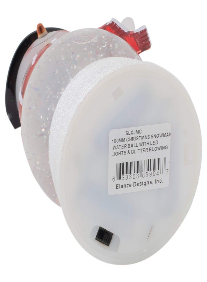 إيلانز ديزاينز كرة ماء من البولي ريزين المتين، بتصميم رجل الثلج السعيد المضيء بتقنية LED، بقطر 100 مم، مزينة ببريق لامع، من تصميمات إيلانز. قطعة ديكور ساحرة وغريبة لعيد الميلاد، مثالية لتزيين الطاولات والخزائن والمنضدات الجانبية. - Image 5