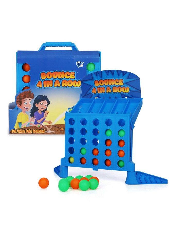 Point Games Bounce 4 In A Row Travel Friendly Storage Case Classic Board Games W Twist Line Up 4 Classic Game Strategical Thinking And Aim Practice Portable Toys For Boys And Girls Ages 6+ - Image 1