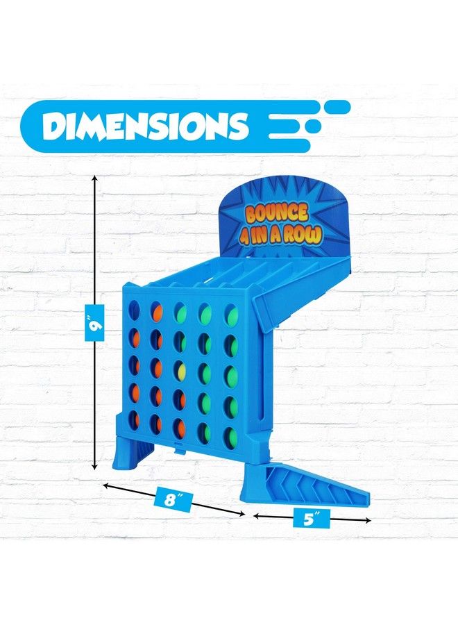 Point Games Bounce 4 In A Row Travel Friendly Storage Case Classic Board Games W Twist Line Up 4 Classic Game Strategical Thinking And Aim Practice Portable Toys For Boys And Girls Ages 6+ - Image 4