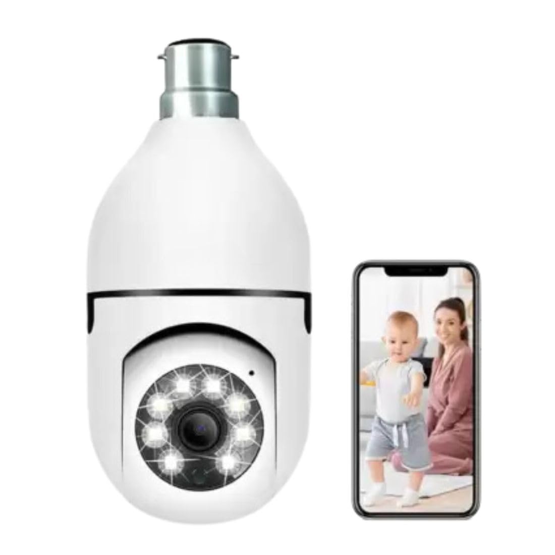 onexsale Onexsale Onexsale 2in1 Led Light Bulb Shape Indoor Security Cctv Bulb Camera Motion Sensor Led Light Pantilt Ptz Night Vision Cctv Camera