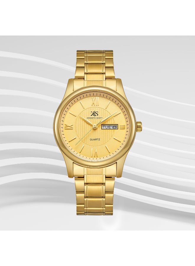 كينيث سكوت ساعة يد رجالية من الستانلس ستيل بعقارب - -  مم - Image 1