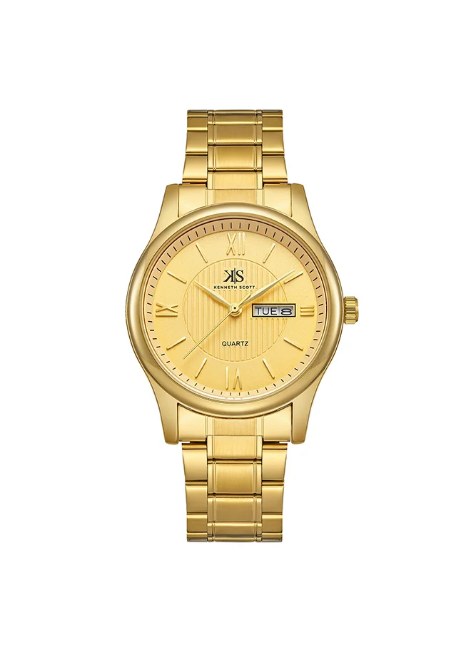 KENNETH SCOTT Kenneth Scott Men's Champagne Dial Analog Watch - K23029-GBGC
