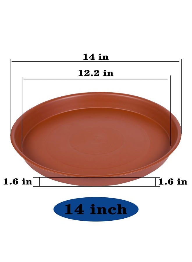 Bleuhome 2 Pack of Bird Bath Bowl 14 inch, 1.6" Depth, 12 14 16 18 19 inch Heavy Duty BirdBath Bowls only, Plastic Round Large Plant Saucer Dish for Garden (14", Terracotta) - Image 2
