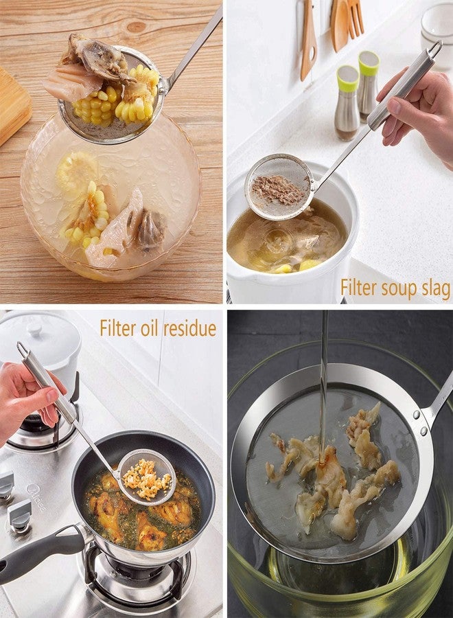 TIYOORTA Durable 304 Stainless Steel Wok Ladle Oil Soup Spoon, Wok Spatula, Hot Pot Fine Mesh Fat Skimmer Spoon, Spider Strainer Set |4Pcs Cooking Utensils| - Image 5