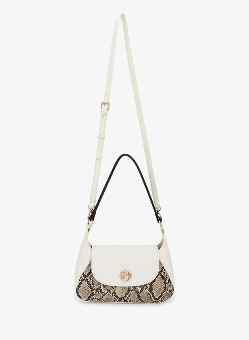 Paprika Animal Print Shoulder Bag With Magnetic Button Closure