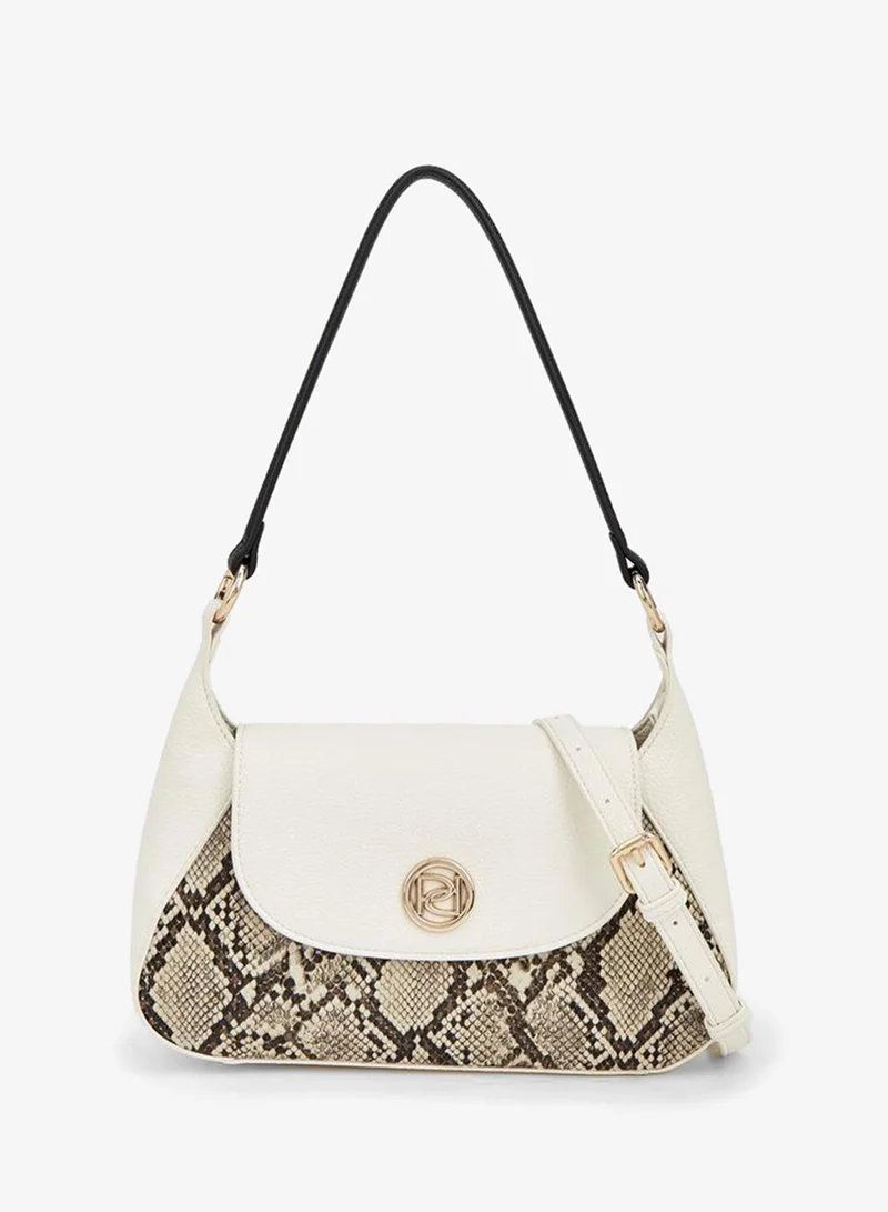 Paprika Animal Print Shoulder Bag With Magnetic Button Closure