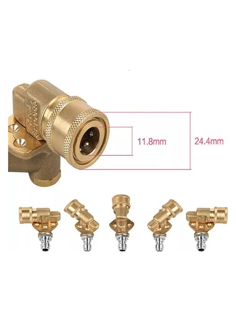 محول غسالة الضغط العام 9 قطع مقاس 1/4 بوصة وصلة أنثى سريعة التوصيل مناسبة لـ Karcher K2 K3 K4 K5 K6 K7 مع 7 رؤوس فوهة طاقة متعددة الدرجات وصلة محورية لغسالة الضغط - Image 3