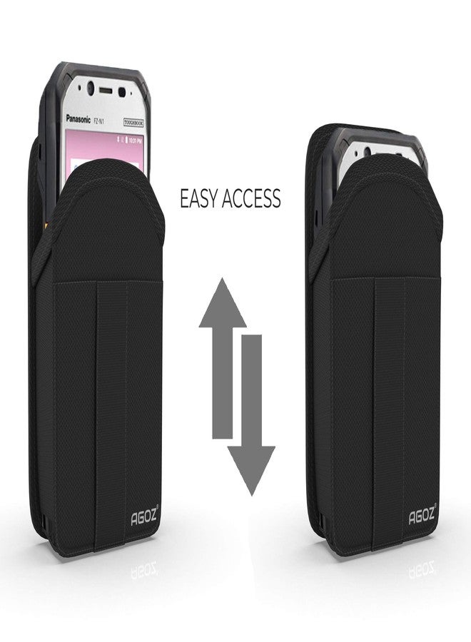 Agoz Panasonic TOUGHBOOK N1 T1 Scanner Holster, Rugged Case Pouch for Panasonic TOUGHBOOK FZ-N1, TOUGHBOOK FZ-T1 Handheld Barcode Touch Mobile Computer, Cover w/Strong Metal Clip Belt Loops, Card Slot - Image 5