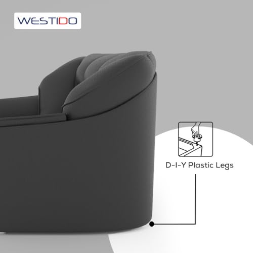 WESTIDO Leatherette 4-Person Sofa (Finish Color - Black, Diy(Do-It-Yourself))|1 Year Warranty - Image 5