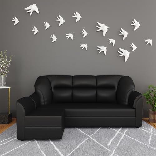 WESTIDO Leatherette 4-Person Sofa (Finish Color - Black, Diy(Do-It-Yourself))|1 Year Warranty - Image 1