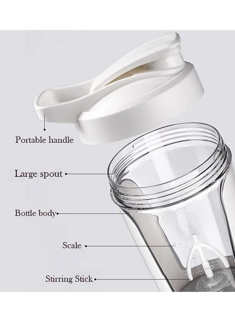 Generic - White Electric Protein Shaker Bottle, 100% Leak-Proof Blender - Usb Rechargeable Blender Bottle, Protein Mix Shaker Bottle, Made Of Safe Materials - Bpa Free - 450ml - Image 1