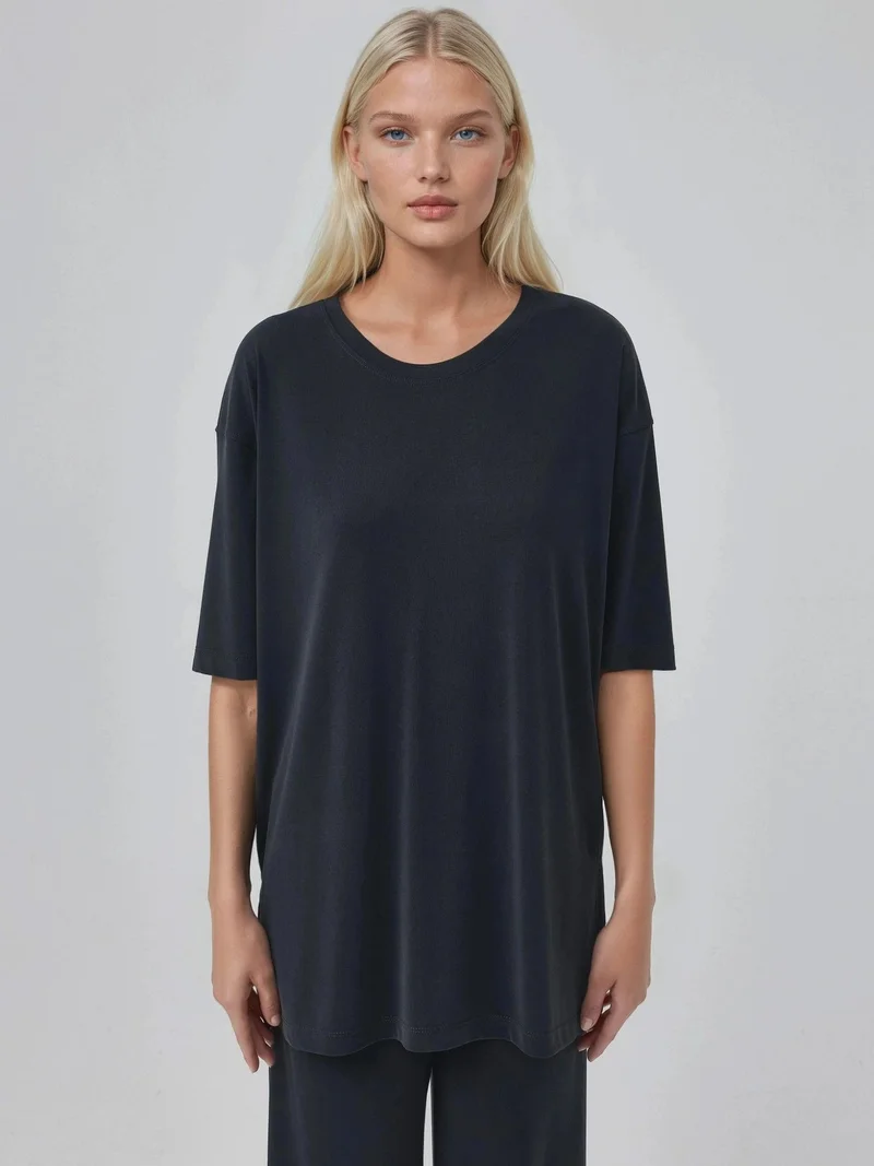 Busem BUSEM Slit Detailed Crew Neck Short Sleeve T-Shirt