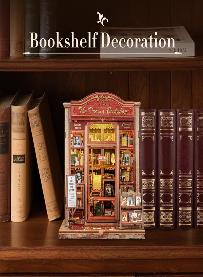 Fsolis Book Nook Kit, DIY Miniature Bookshelf Diorama Kit for Adults Tiny House 3D Puzzle Booknook Adult Craft Gifts for Women Teenagers Book Lovers (The Drama Bookshop) - Image 2