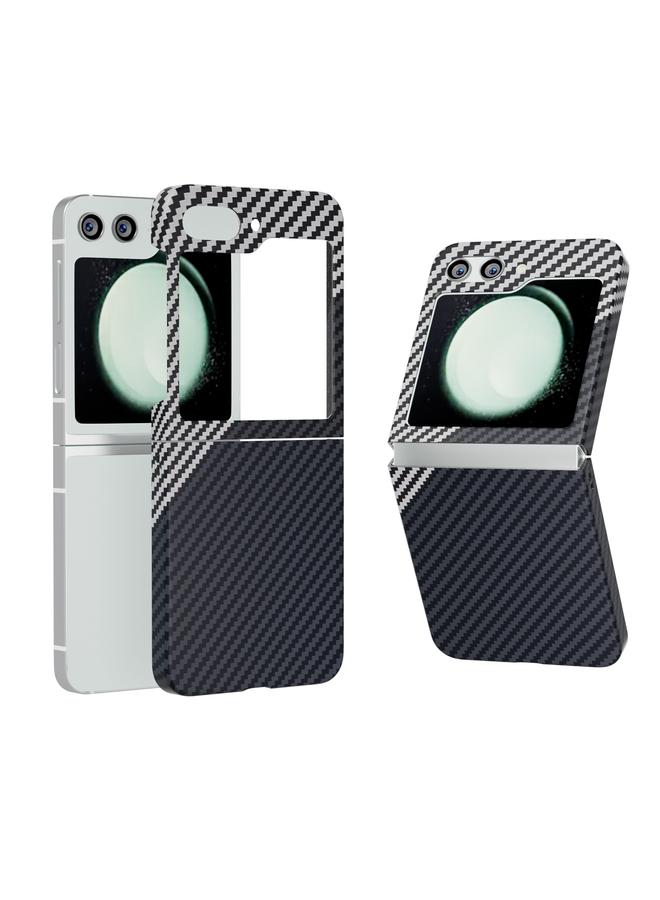 اس-توب جراب هاتف Samsung Galaxy Z Flip5 الشامل المصنوع من ألياف الكربون والواقي - Image 1
