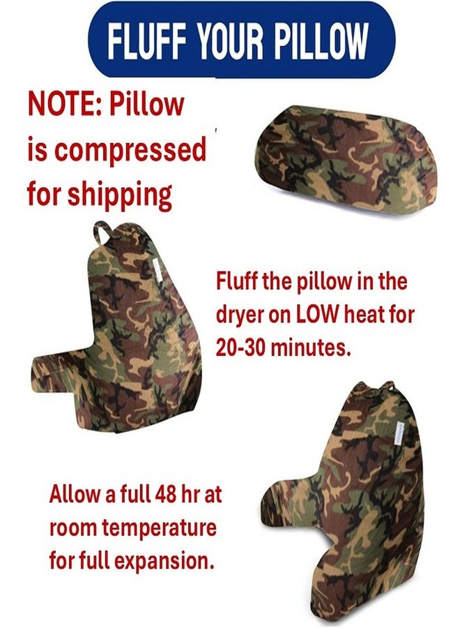 ComfortSpa Reading Pillow for Kids Teens Adult, Back Rest Pillow with Arms, Pockets, Washable Cover; Use as Back Pillow for Bed Sitting Up for Bedrest, Relief from GERD Heartburn (Standard Camouflage) - Image 3