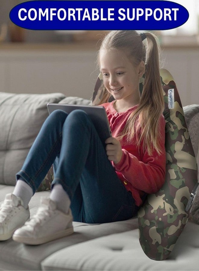 ComfortSpa Reading Pillow for Kids Teens Adult, Back Rest Pillow with Arms, Pockets, Washable Cover; Use as Back Pillow for Bed Sitting Up for Bedrest, Relief from GERD Heartburn (Standard Camouflage) - Image 4