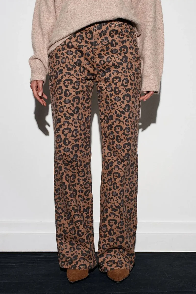 Dilvin Multicolor DILVIN High-Waist Printed Wide-Leg Jeans for Women | Best Price UAE
