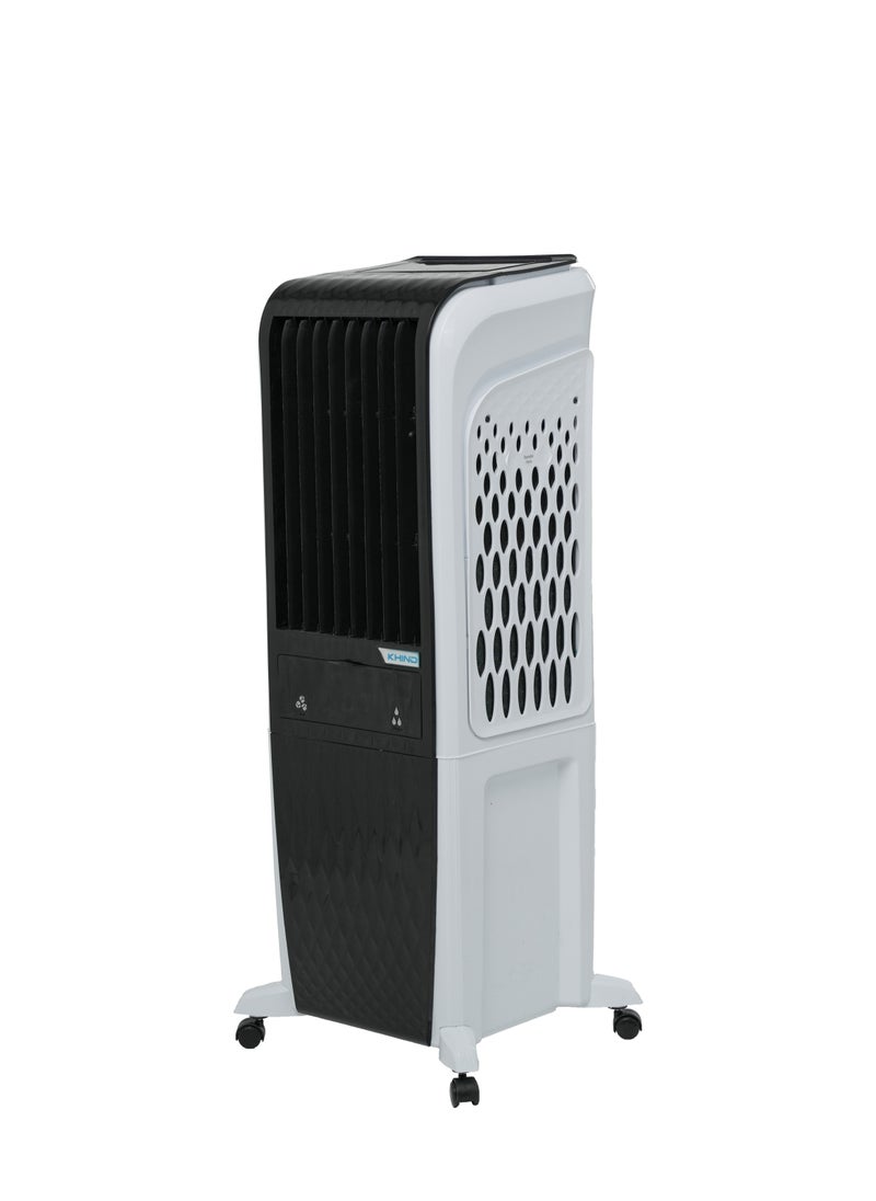 KHIND - KHIND Frosty-3D Air Cooler with Remote, 3 Sided Honeycomb Cooling Pads, Activated Silver Cation for Fresher Air, Pop-Up Touchscreen Control- (30L, White & Black) - Image 1