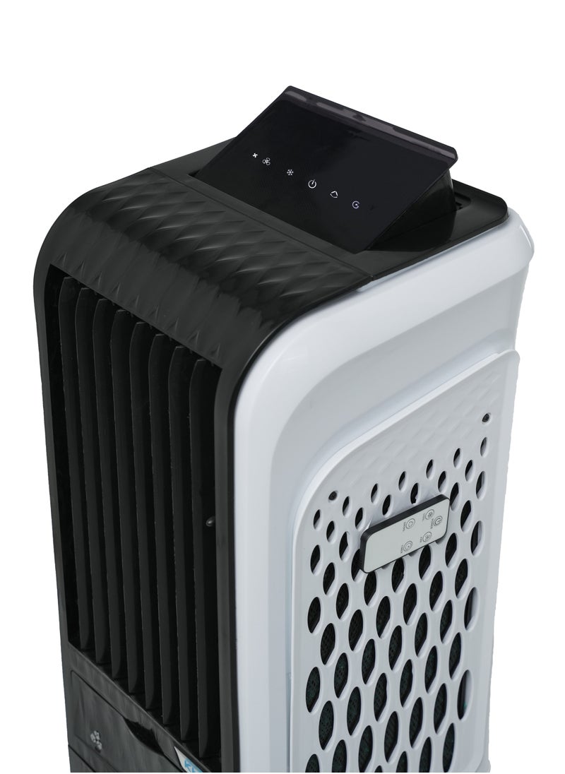 KHIND - KHIND Frosty-3D Air Cooler with Remote, 3 Sided Honeycomb Cooling Pads, Activated Silver Cation for Fresher Air, Pop-Up Touchscreen Control- (30L, White & Black) - Image 1