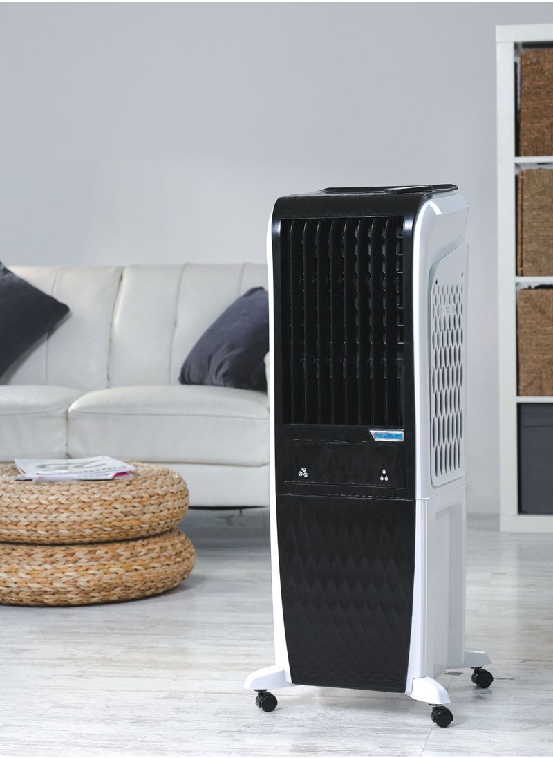 KHIND - KHIND Frosty-3D Air Cooler with Remote, 3 Sided Honeycomb Cooling Pads, Activated Silver Cation for Fresher Air, Pop-Up Touchscreen Control- (30L, White & Black) - Image 1