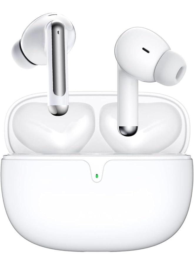 Wireless Earbuds Bluetooth 5.3 Headphones Noise Cancelling Air Buds Pods 3D Stereo Ear Pods In Ear Ear Buds With Deep Bass Earphones Sport Headsets For Android/Samsung/Apple Iphone White