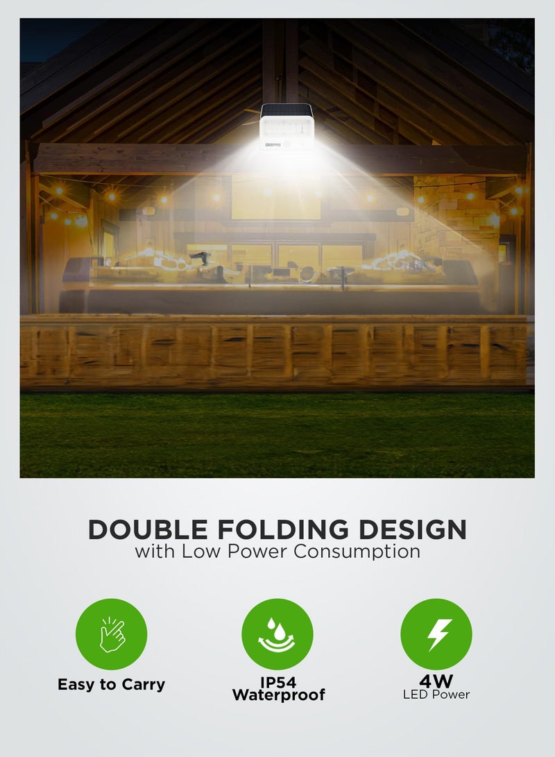 GEEPAS Solar LED Wall Light- GESL55145/ Energy Efficient Design with Motion Sensor and Dual Induction Modes/ Solar DC Input, IP54 Waterproof Rating/ 10-12 Hours Working, Perfect for Porches, Patios, Outdoor Space, etc. - Image 4