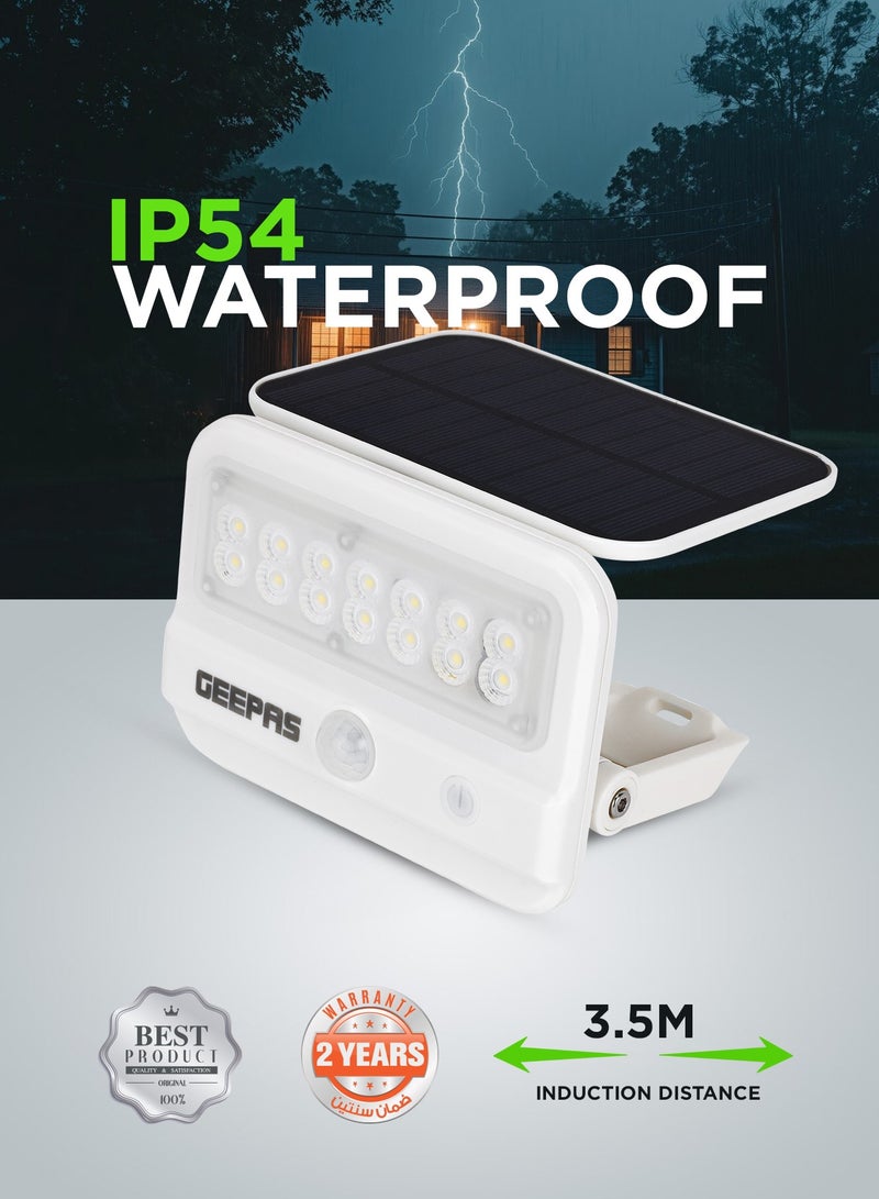 GEEPAS Solar LED Wall Light- GESL55145/ Energy Efficient Design with Motion Sensor and Dual Induction Modes/ Solar DC Input, IP54 Waterproof Rating/ 10-12 Hours Working, Perfect for Porches, Patios, Outdoor Space, etc. - Image 5