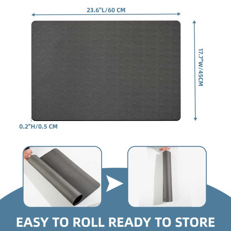 KPOCKED Non-Slip Workout Mat for Under Desk Ellipticals,Thicker & Quieter,23.6x17.7x0.2",Suitable for Ellipse Leg Exerciser, Foot & Leg Pedal Exerciser for Seniors Fitness, Floor Protection,Enhanced Stability - Image 5
