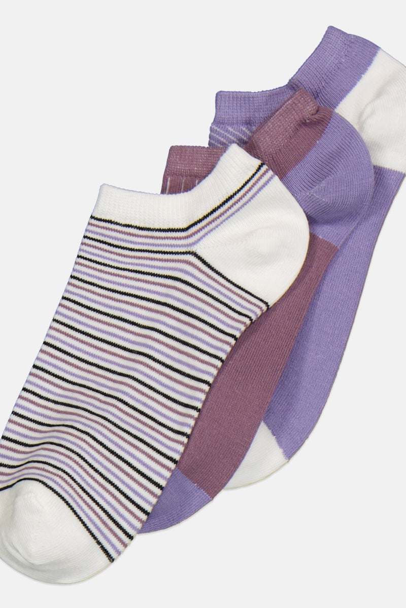 bebe Women 5 Pairs Stripe Ankle Socks, Multicolor - Image 2