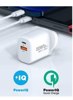Generic 18W USB Fast Wall Charger Adapter Compatible with Apple iPhone 12/Pro/Max/Mini/SE/11/X XS, iPad Air/Pro, Galaxy S20/Note20/10, HUAWEI P40 White  - Image 4