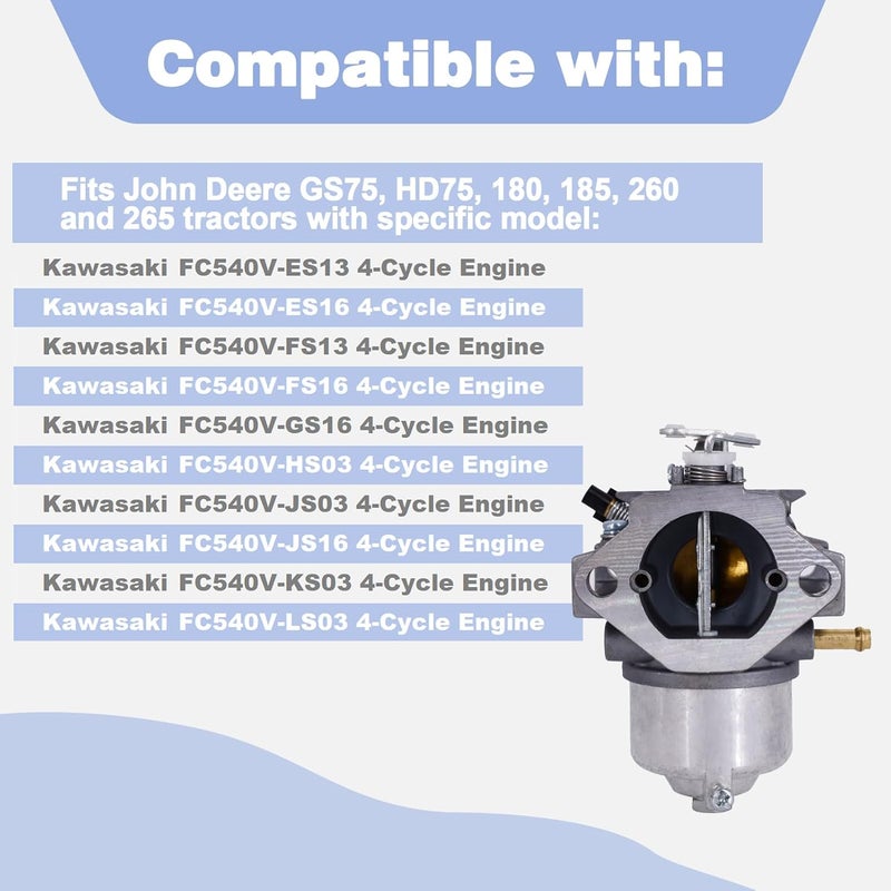 CULMKARI Carburetor for Kawasaki FC540V 17HP Cycle Engine and John Deere 185 - Image 2
