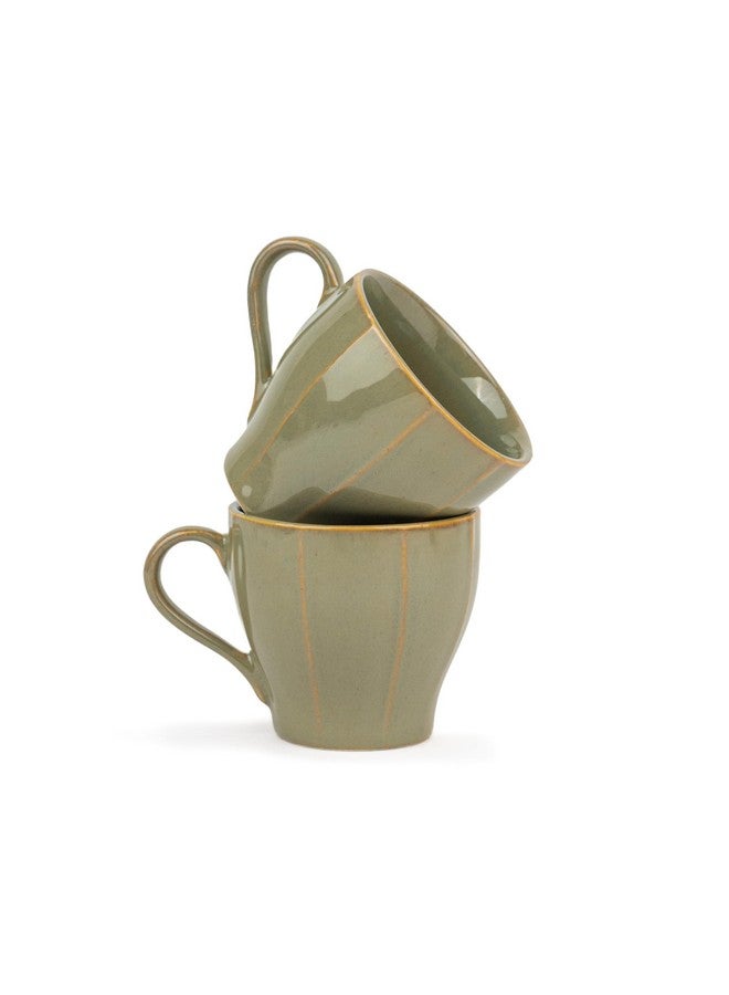 Shay طقم أكواب شاي سيراميك من 6، بيستاشيو، 180 مل | طقم أكواب شاي من 6 | تشطيب لامع | بورسلين فاخر | كوب شاي سيراميك | أكواب صغيرة (كوب شاي خط فقط - بيستاشيو) - Image 5