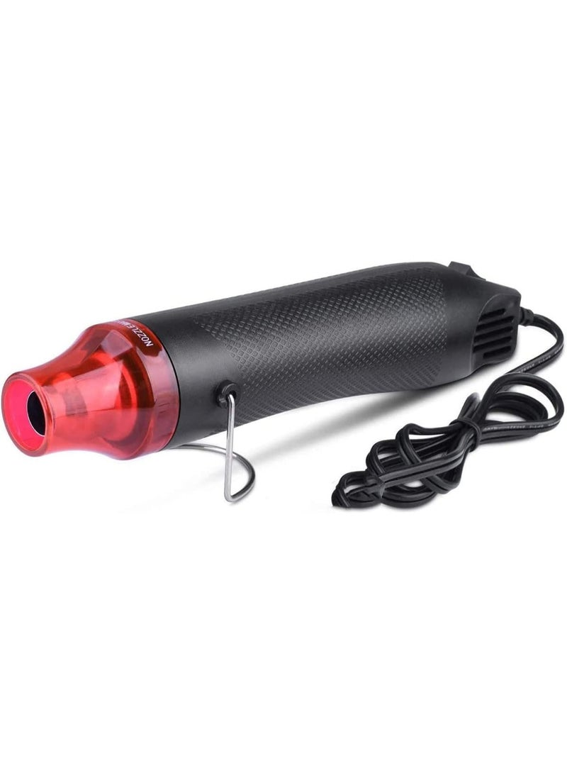 HZYH Heat Gun, Portable Heat Gun, Handheld Heating Tool, Defoaming Tool, Rapid Temperature Rise, Safety, Used for DIY Craft Embossing, Shrink Packaging, PVC Drying, Rubber, Stamp Heating,  Black - Image 1