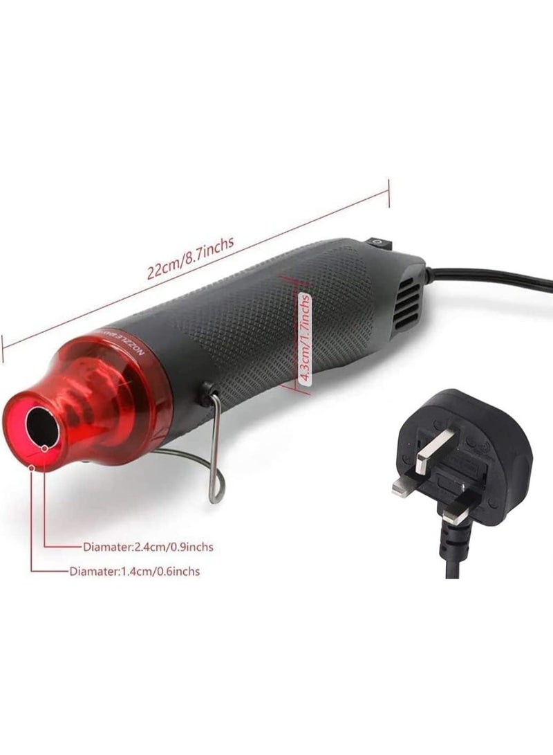 HZYH Heat Gun, Portable Heat Gun, Handheld Heating Tool, Defoaming Tool, Rapid Temperature Rise, Safety, Used for DIY Craft Embossing, Shrink Packaging, PVC Drying, Rubber, Stamp Heating,  Black - Image 2