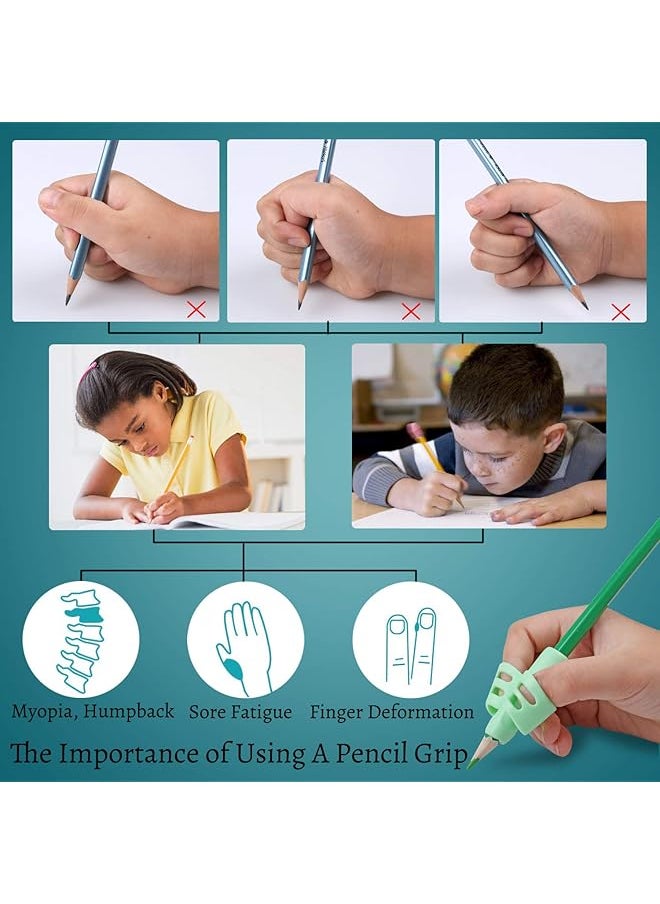 erorex - Pencil Grips Pencil Grips For Kids Handwriting Children Pen Writing Aid Grip Set Posture Correction Tool For Kids Preschoolers Children Hollow Ventilation Design 3 Pack - Image 1