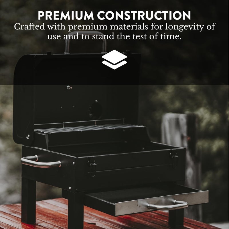 GasOne Portable Tabletop BBQ Grill - 18-inch, 2-Tiered, Side Handles & Lid - Compact Charcoal Grill for Picnic & Tailgate - Image 5