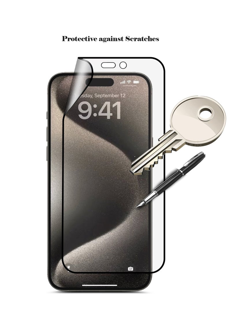 Techie حامي شاشة سيراميك مطفي عالي الدقة مضاد للصدمات من Xtiger لجهاز آبل آيفون 15 بلس – تغطية كاملة لمسة سلسة هيدروفوبية - Image 3