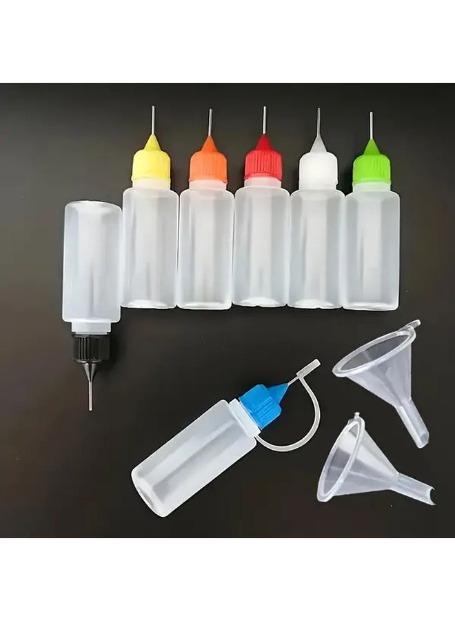 30 Pack Plastic Precision Tip Liquid Bottles 0.34oz with Funnel Various Colors - Image 5
