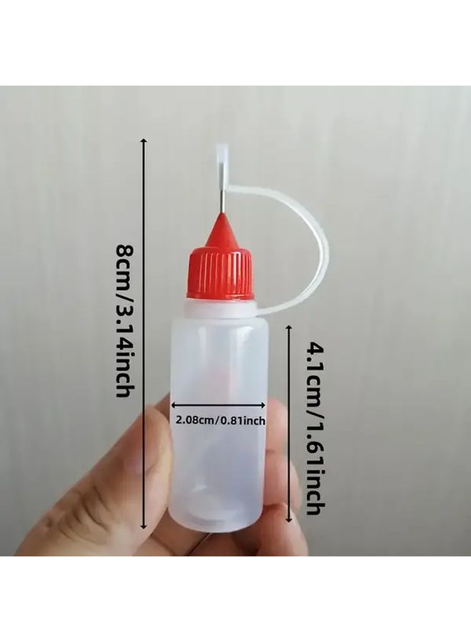 30 Pack Plastic Precision Tip Liquid Bottles 0.34oz with Funnel Various Colors - Image 3