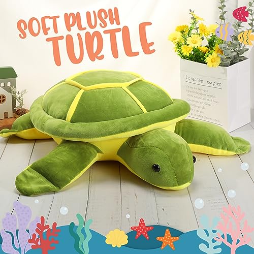 Liliful Giant Sea Turtle Stuffed Animals Soft Large Green Plush Sea Turtle Pillow for Kids Girls Boys Gifts for Mothers Day Birthday28 inches - Image 5