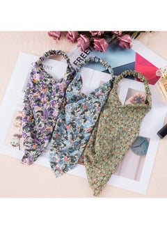 ANCIRS 6 Pack Bandana Headbands For Women Floral Bandana Hair Scarf Headbands For Girls Double Layer Chiffon Print Hair Band For Women  - Image 5