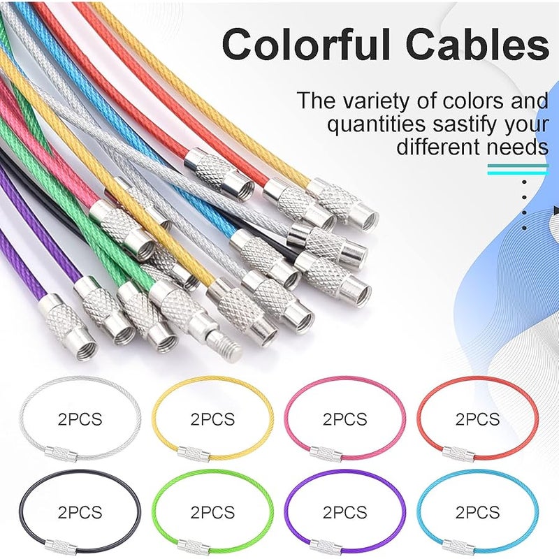 Stainless Steel Loops 2mm Coated Wire Keychain Cable Large Key Rings 6 inch Key Chain for Luggage Tags - Image 5